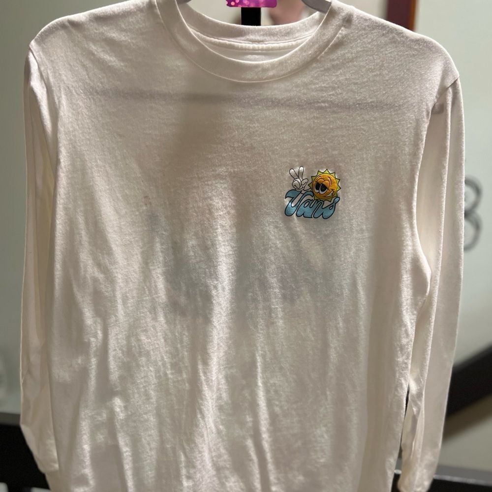 Youth XL Vans White Long Sleeve Shirt with Graphic #170